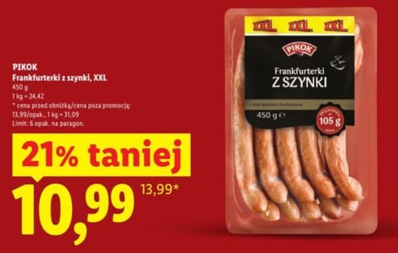 frankfurterki z szynki