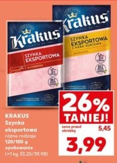 Krakus szynka eksportowa różne rodzaje 120/100g