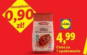 makaron fusilli z czerwonej soczewicy