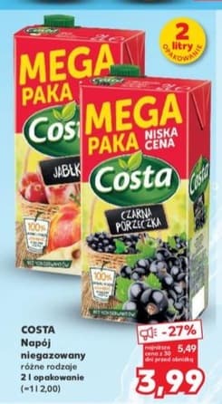 napój niegazowany różne rodzaje
