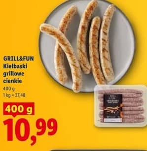 GRILL&FUN kiełbaski grillowe cienkie 400g