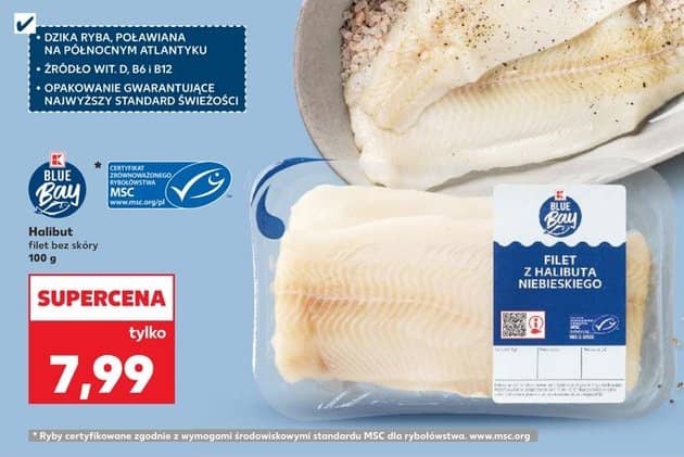 Blue Bay halibut filet bez skóry 100g