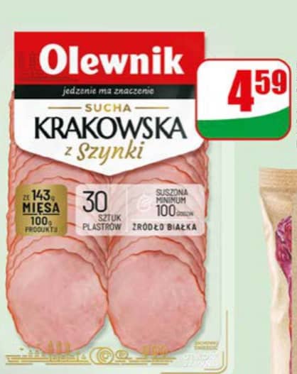 Olewnik kiełbasa krakowska sucha z szynki 100g