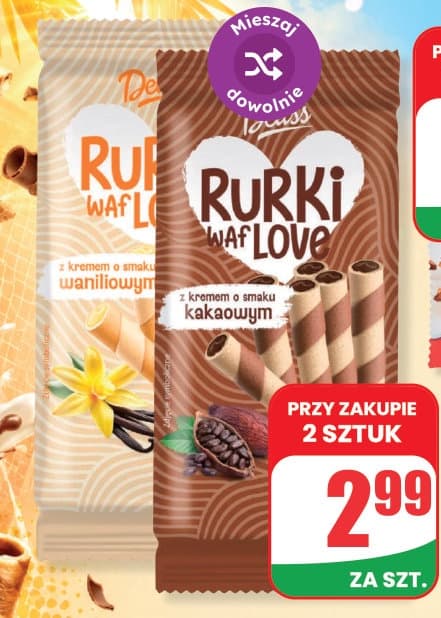 rurki waflowe z kremem