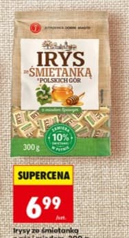 irysy ze śmietanką z gór i miodem