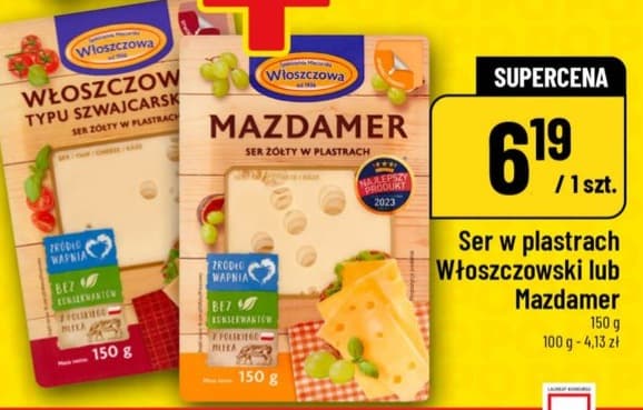 ser żółty w plastrach