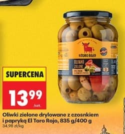 oliwki zielone drylowane z czosnkiem i papryką