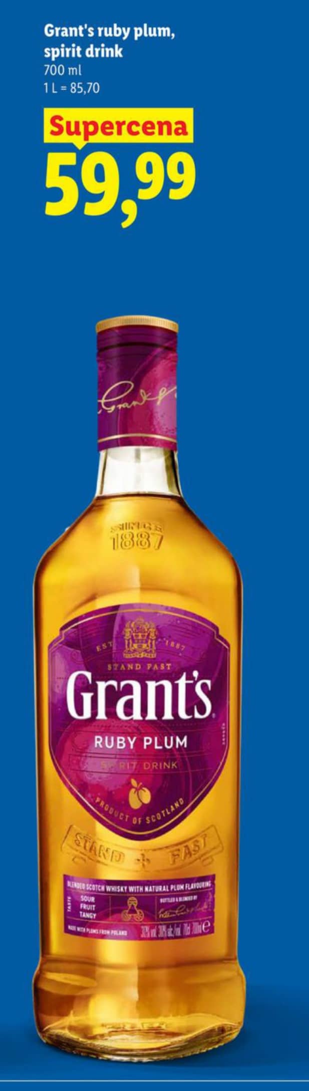 Grant's spirit drink ruby plum 700ml