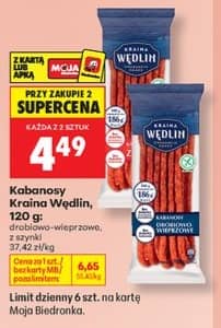Kraina Wędlin kabanosy drobiowo-wieprzowe 120g