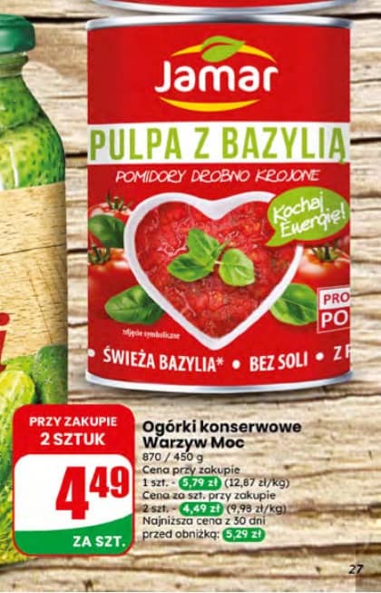 Warzyw Moc ogórki konserwowe 870/450g