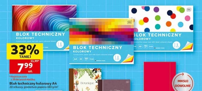 blok techniczny kolorowy A4