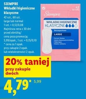 wkładki higieniczne klasyczne
