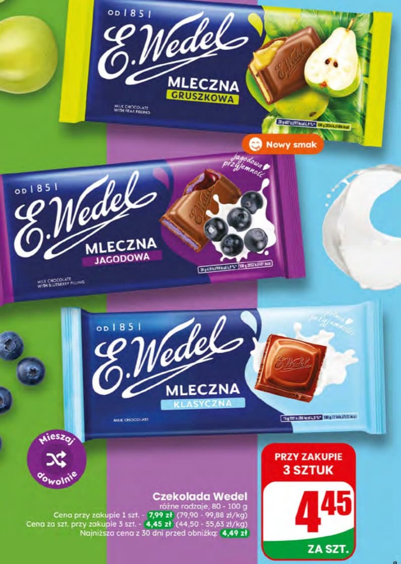 czekolada mleczna różne rodzaje