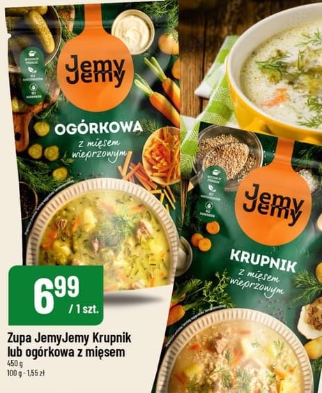 zupa krupnik lub ogórkowa z mięsem