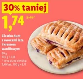 ciastko duet z owocami lata i kremem waniliowym