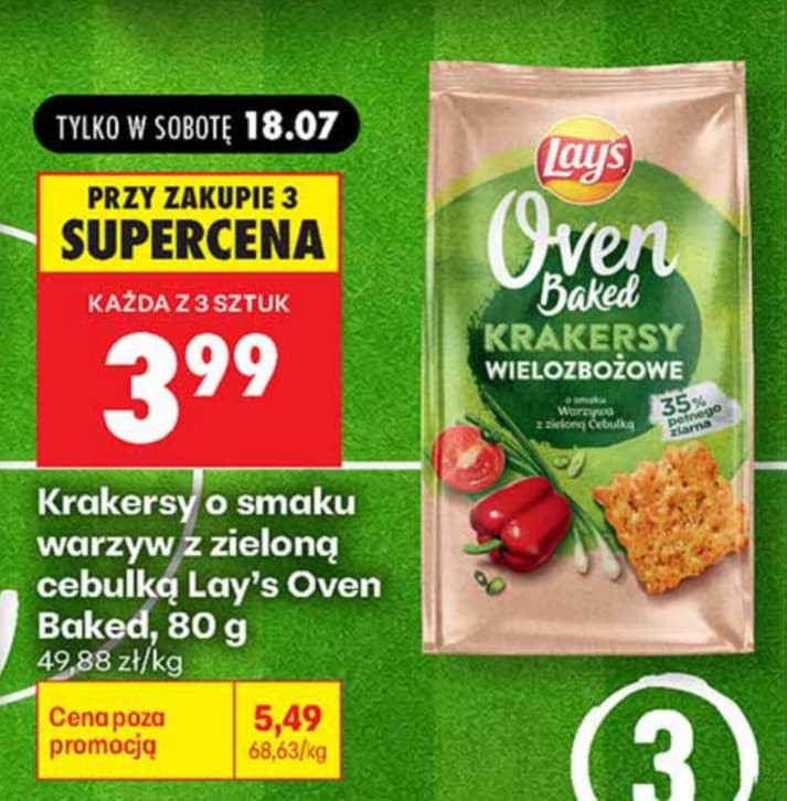 krakersy o smaku warzyw z zieloną cebulką
