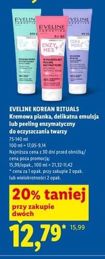 Eveline Korean Rituals kremowa pianka, delikatna emulsja lub peeling enzymatyczny do oczyszczania twarzy 75-140ml