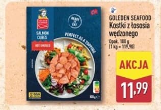 kostki z łososia wędzonego