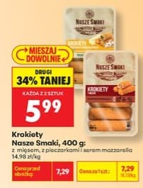 krokiety z mięsem lub krokiety z pieczarkami i serem mozzarella