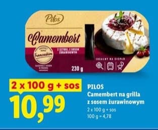 camembert na grilla z sosem żurawinowym