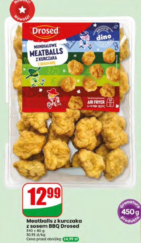 meatballs z kurczaka z sosem BBQ