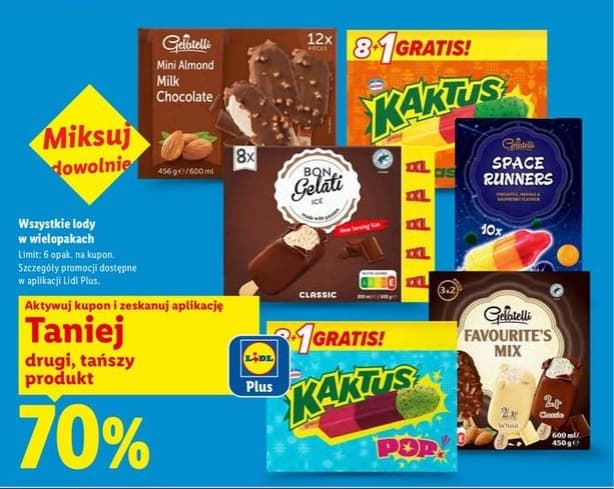 lody mini migdałowe w mlecznej czekoladzie