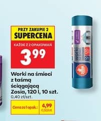 Zosia Samosia worki na śmieci z taśmą ściągającą 120l. 10szt.