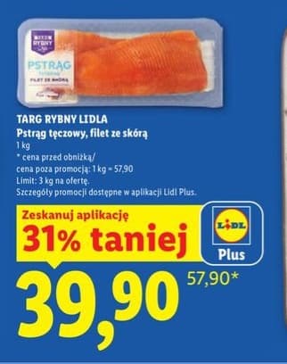 pstrąg tęczowy filet ze skórą