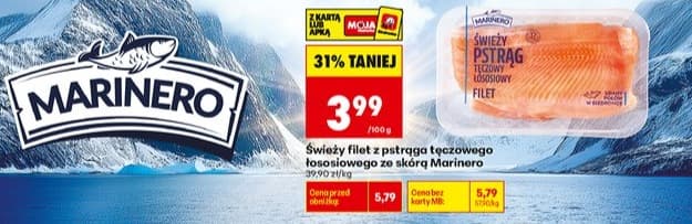 filet z pstrąga tęczowego łososiowego ze skórą