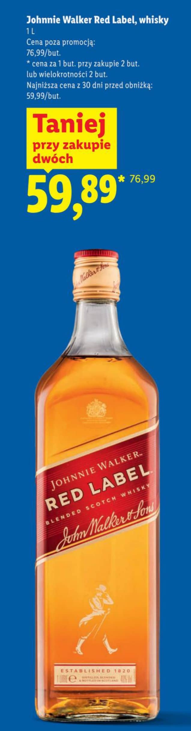 Johnnie Walker whisky Red Label 1l