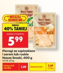 pierogi ze szpinakiem i serem lub ruskie
