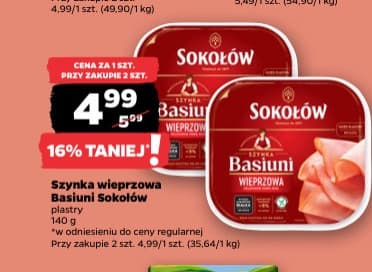 szynka wieprzowa Basiuni plastry