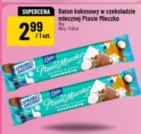 baton kokosowy w czekoladzie mlecznej Ptasia Mleczko