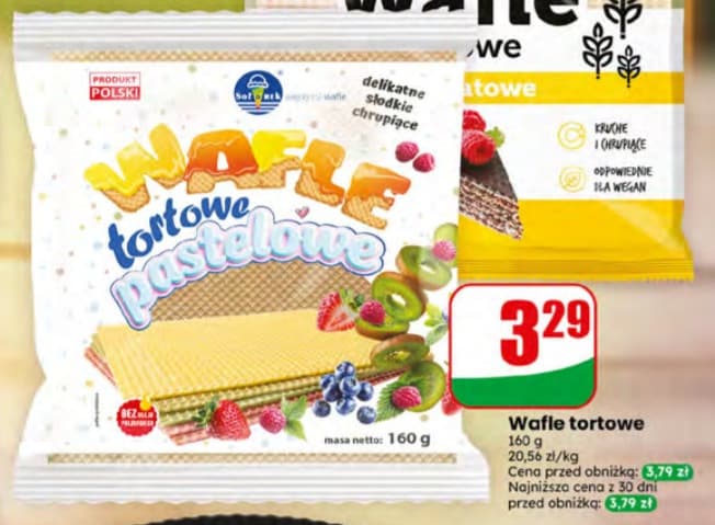 wafle tortowe pastelowe