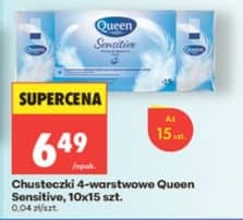 Queen chusteczki 4-warstwowe Sensitive 10x15szt.
