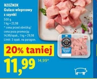 Rzeźnik gulasz wieprzowy z szynki 500g