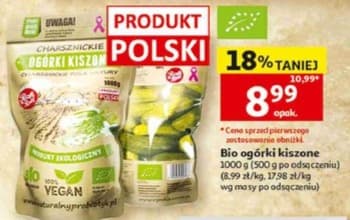 bio ogórki kiszone