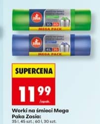 Zosia worki na śmieci Mega Paka 35l 45szt.; 60l 30szt.