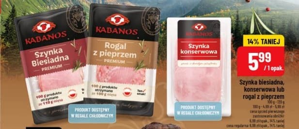 szynka biesiadna, konserwowa lub rogal z pieprzem