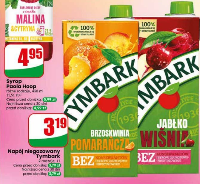 napój niegazowany różne rodzaje