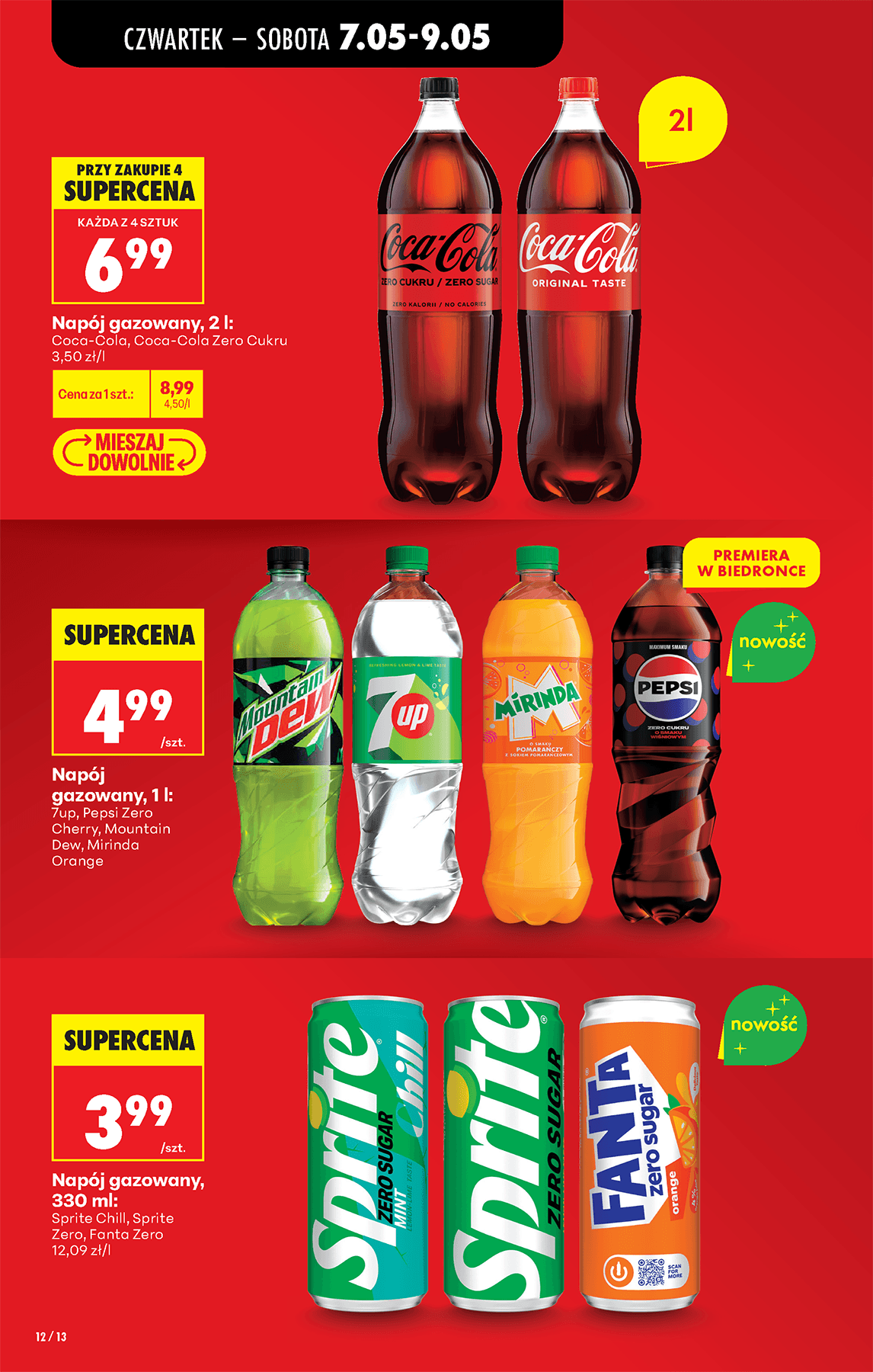 napój gazowany różne marki