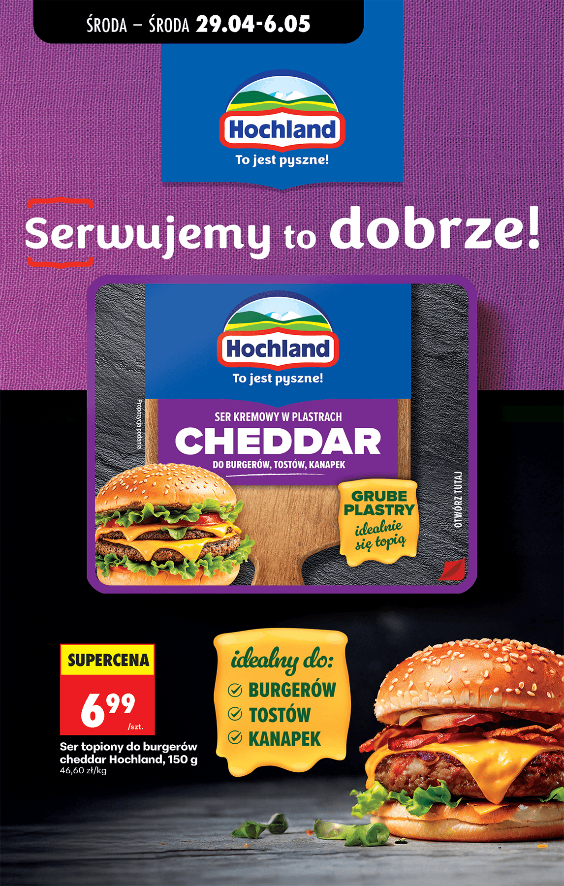 ser topiony do burgerów cheddar