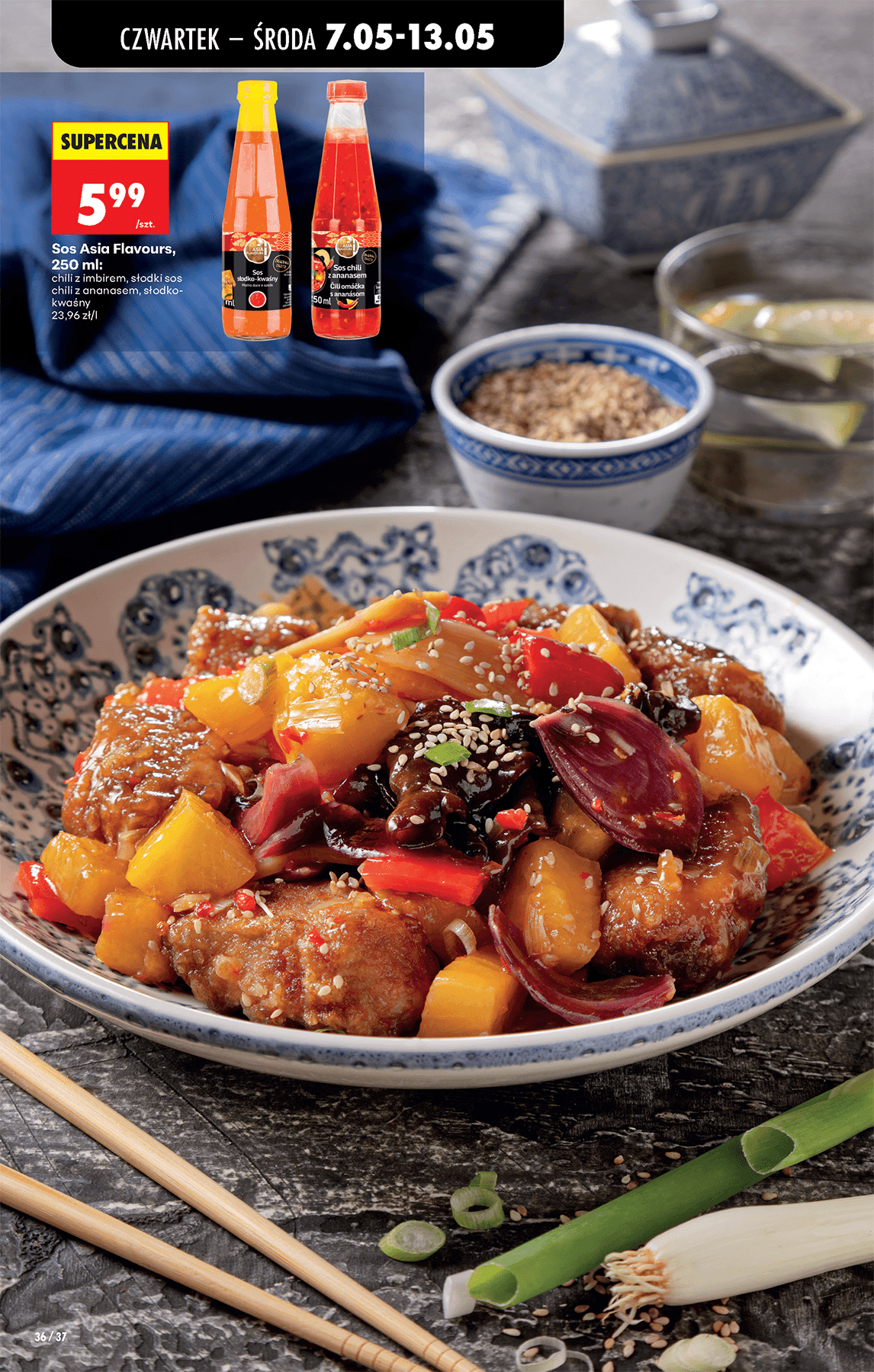 sos Asia Flavours chili z imbirem, słodki sos chili z ananasem, słodko-kwaśny