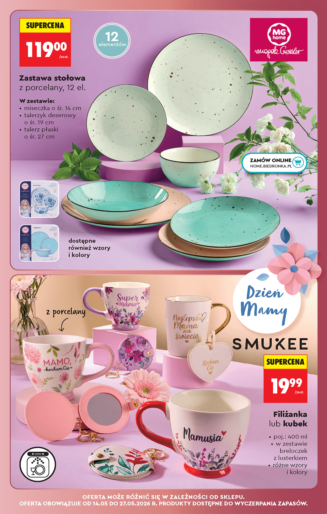 zestaw stołowy z porcelany