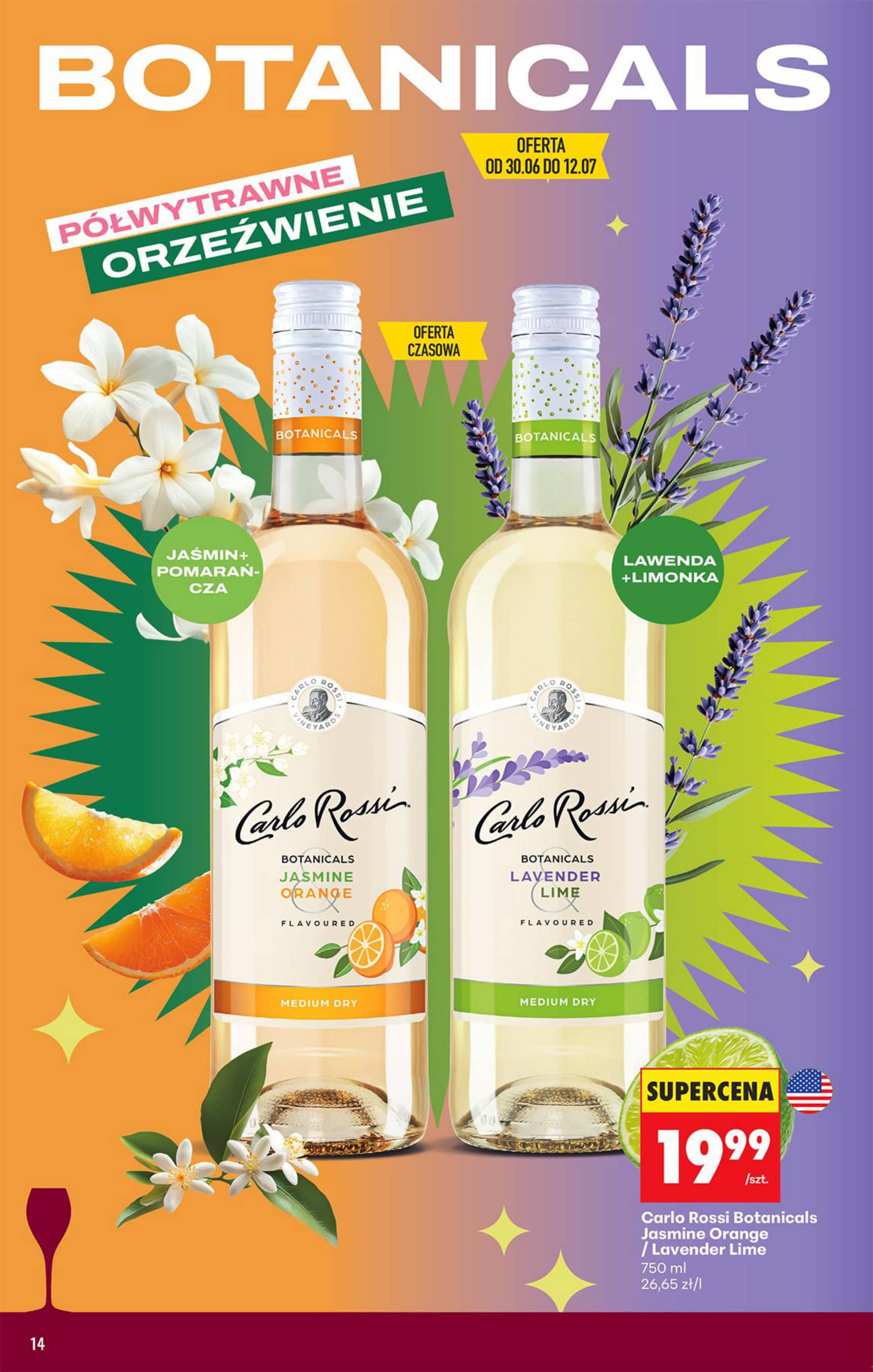 Carlo Rossi wino półwytrawne botaniczne 750ml