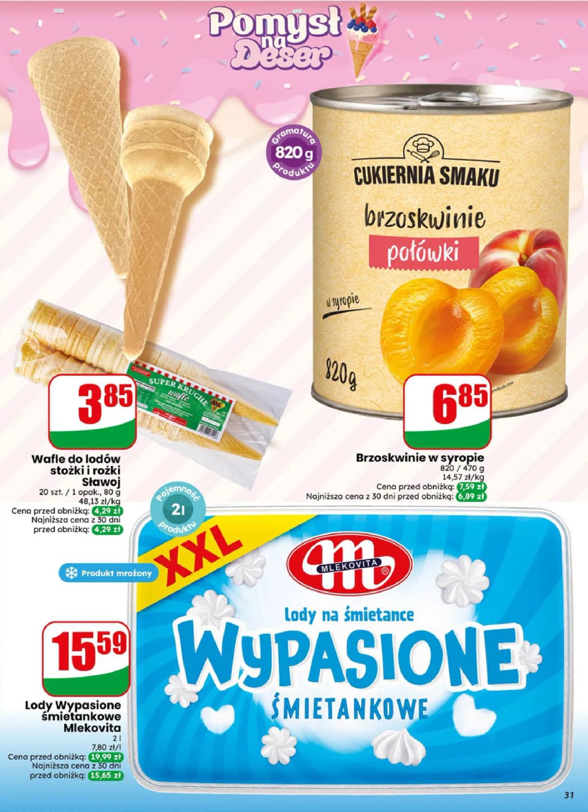 wafle do lodów stożki i rożki