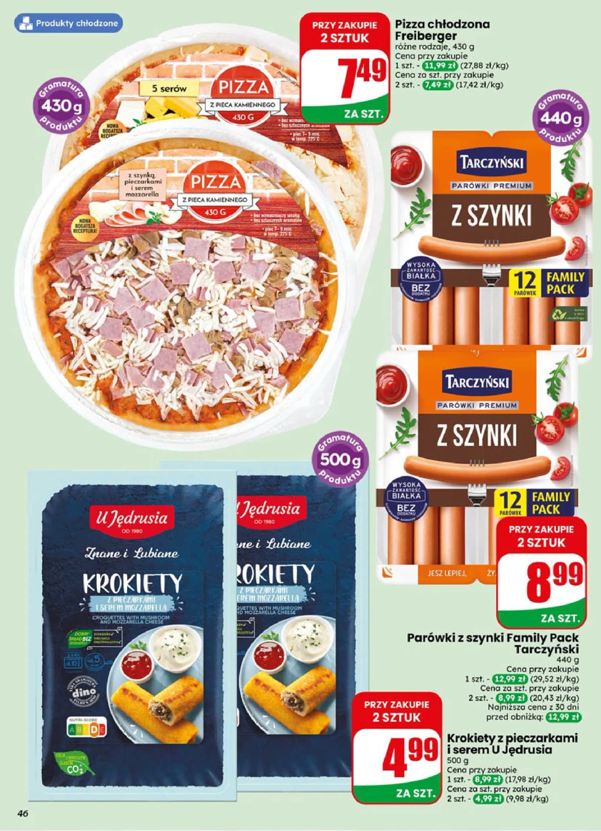 pizza chłodzona różne rodzaje