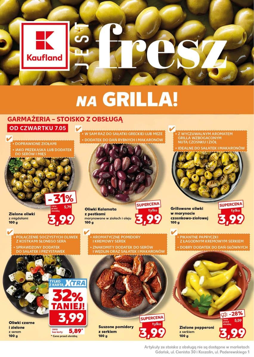 grillowane oliwki w marynacie czosnkowo-ziołowej