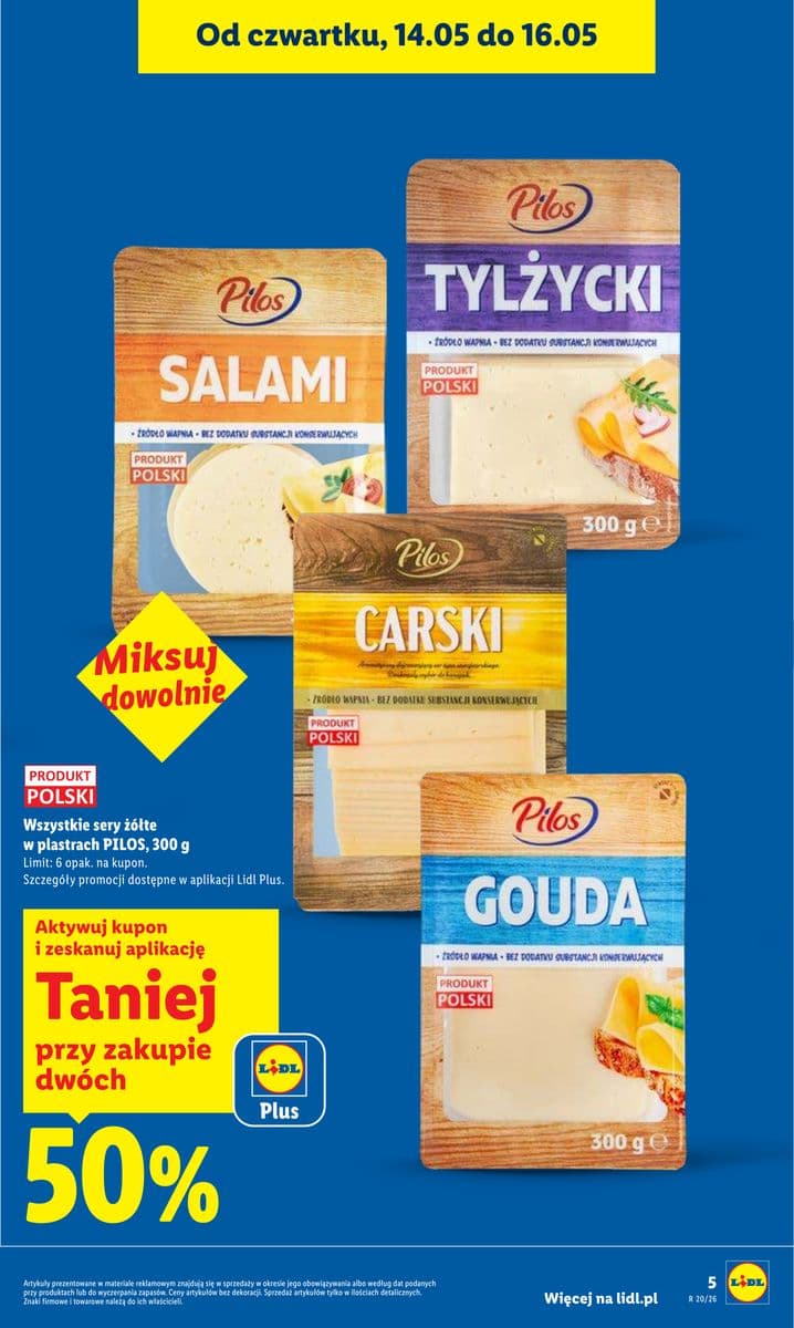 wszystkie sery żółte w plastrach