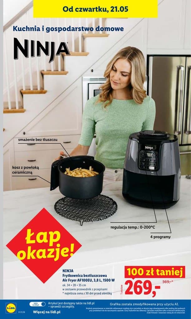 frytkownica beztłuszczowa Air Fryer AF100EU